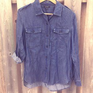 Lord & Taylor blue chambray long sleeve shirt - size S